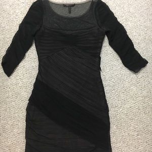 Black lace pleated dress